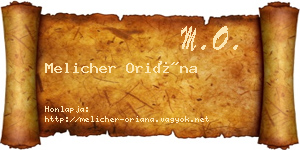 Melicher Oriána névjegykártya